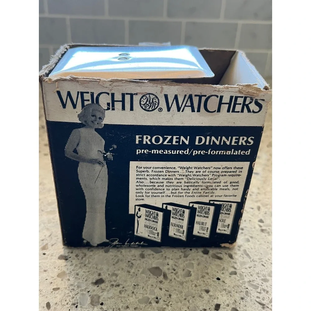 Vintage Weight Watchers Official Scale Cream Analog Food Kitchen Scale with Box